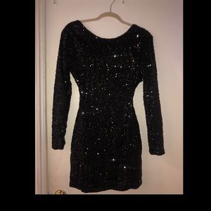 Black sequin mini dress